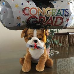Graduation Dog Stuffy With Music 