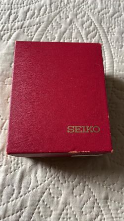 vintage red Seiko watch presentation box