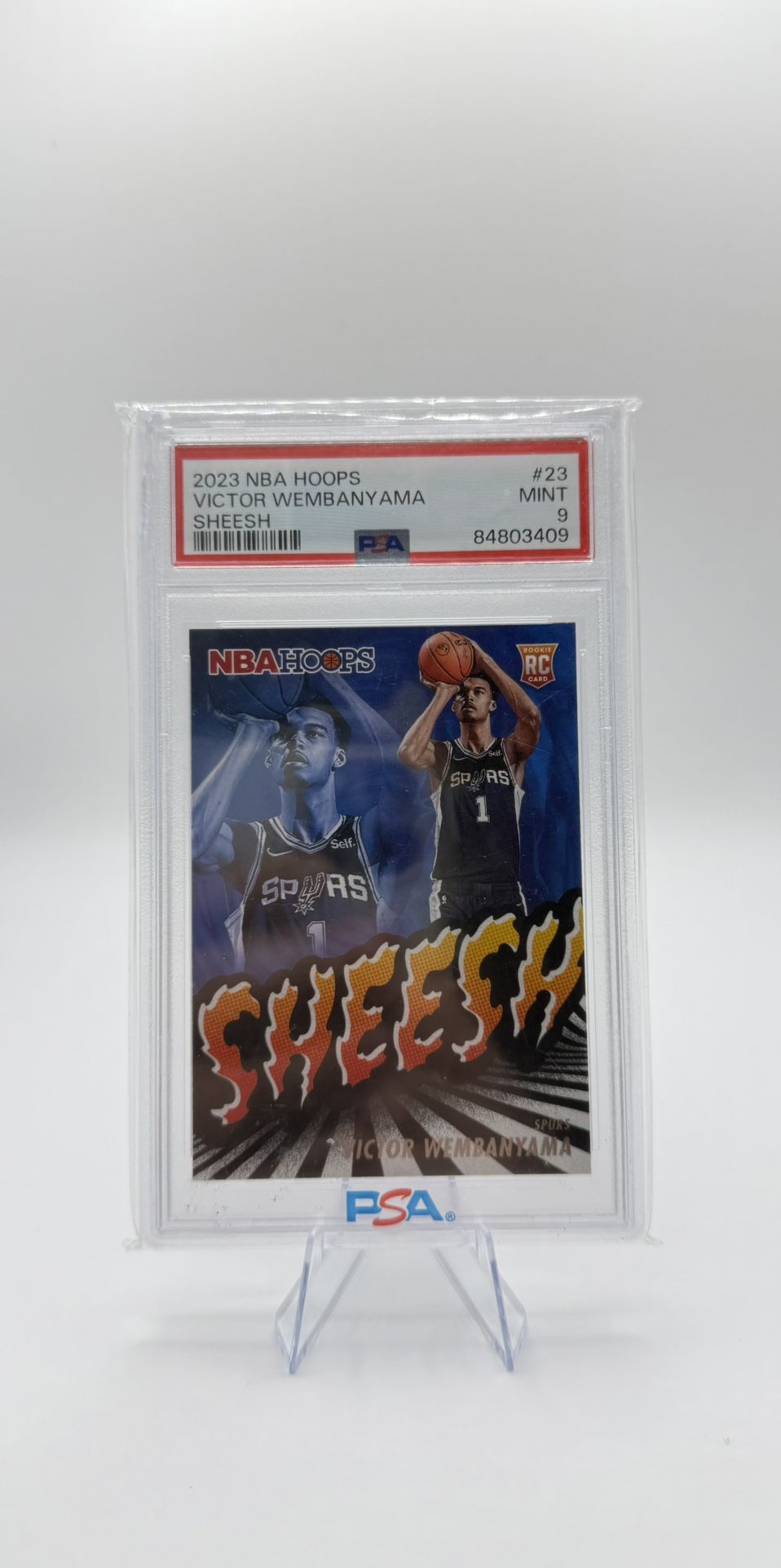 2023-24 Panini NBA HOOPS- Victor Wembanyama Sheesh #23 (RC) (PSA 9)