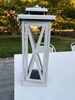 Large White Decorative Candle Lantern
