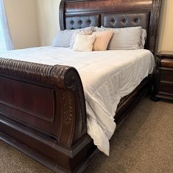 King sleigh style solid wood bedroom set-OBO
