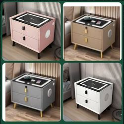smart nightstand with speaker and wireless charger 
