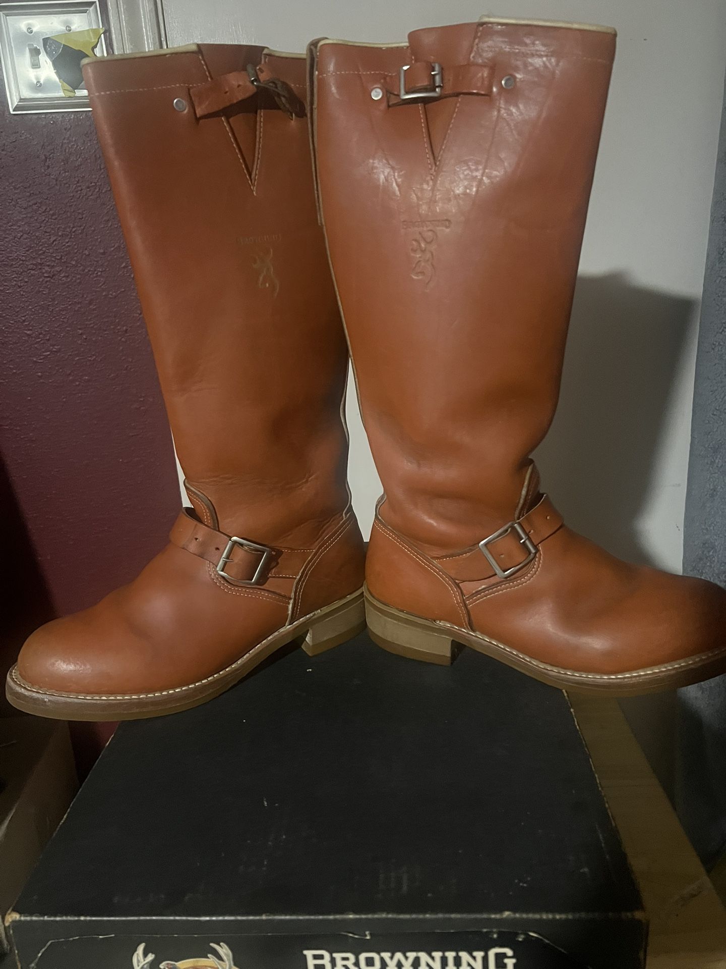 Browning Leather Snake Boots Mens 9D Vintage