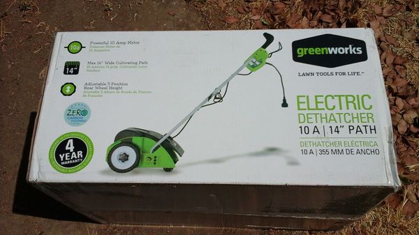 Greenworks 14 Inch 10 Amp Corded Dethatcher Brand New Aerate Yard Greenworks 14 Inch 10 Amp Corded Dethatcher Brand New Aerate Yard Landscape Gr Dirt
