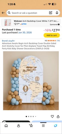 Adventure Travel Map Arch Backdrop Cover