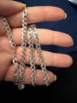 Real 925 Sterling Silver Chain Necklace 24 in