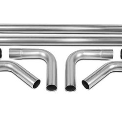 La Zona Auto Parts 8 Piece 3 Inch Universal DIY Customs Exhaust Pipes Pipas Escape Universal 3 Pulgadas