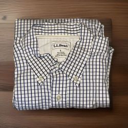 LL Bean Plaid Men’s Button Up Long Sleeve Shirt Size L Tall OHTC9