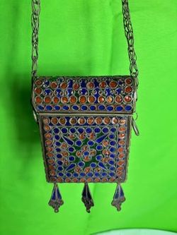 Moroccan Berber Enamel Quran Case Prayer Box