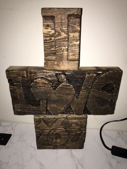 I love You Decoration 3D Wood Carved 