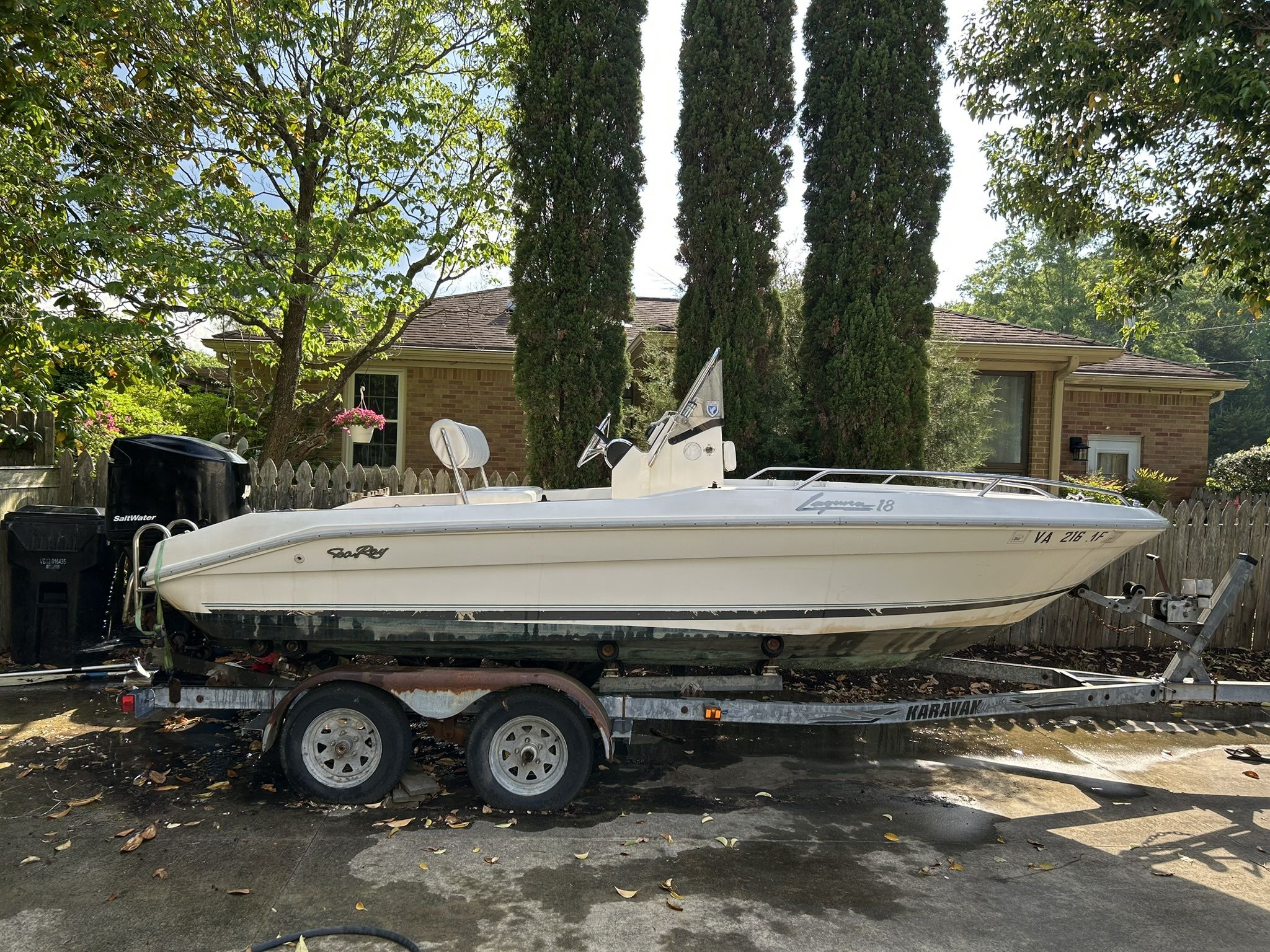 BOAT: 18’ Sea Ray Center Console w/ 135 HP Mercury Saltwater. Hull model: 1992 Laguna
