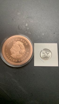 5 oz. Aztec Calendar Copper Coin with protective acrylic capsule & a 2026 D Mayflower Compact Quarter
