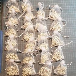 100 X  Wholesale Bulk White Faux Pearl Rosaries Wedding, Religious Favor/Bap