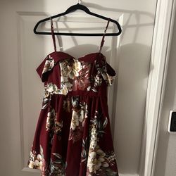 Floral Off The Shoulder Dress Size L