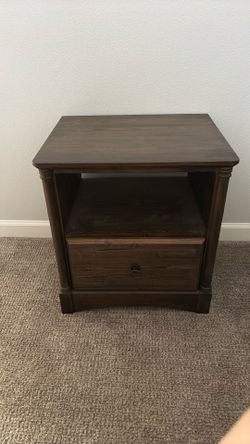 Refinished solid pine nightstand / end table