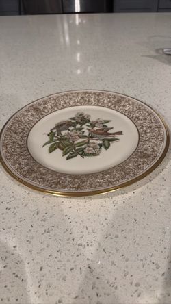 Decorative Porcelain Plate with Bird Design