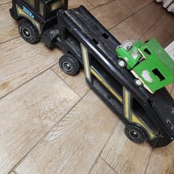 Vintage Black MR970 Tonka Car Carrier And Green Tonka Camper (Please Read)