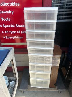 Tall Plastic Storage Drawer Tower