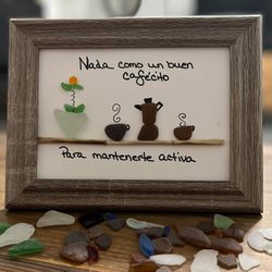 Seaglass Art 5x7 Un cafecito