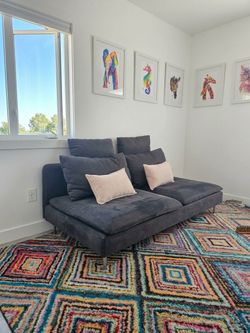 Modern sofa/couch/loveseat; perfect for guest or kids bedroom; brand new bean bag included!