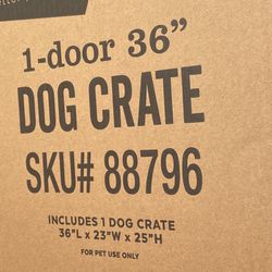 Dog Crate 36” One Door, Never Used
