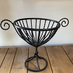 BLACK IRON BASKET 14” H X 11” W