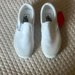 White slip On Vans