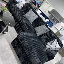 Beautiful And Comfortable Sectional  Black Fabric  ‼️ Only $1,299