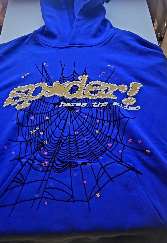 Blue Unisex Spider Hoodie(L)