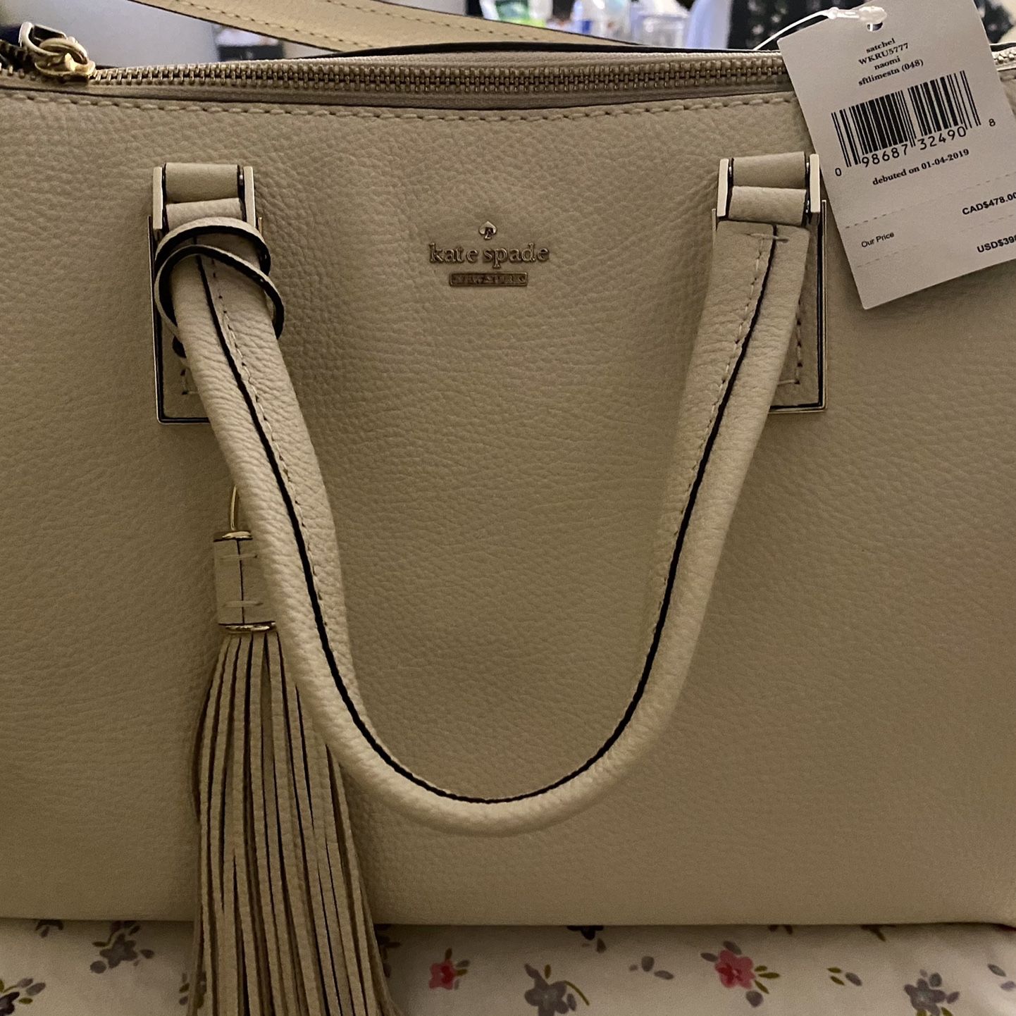 Brand New NWT Kate Spade Naomi Sftlimestn White Satchel
