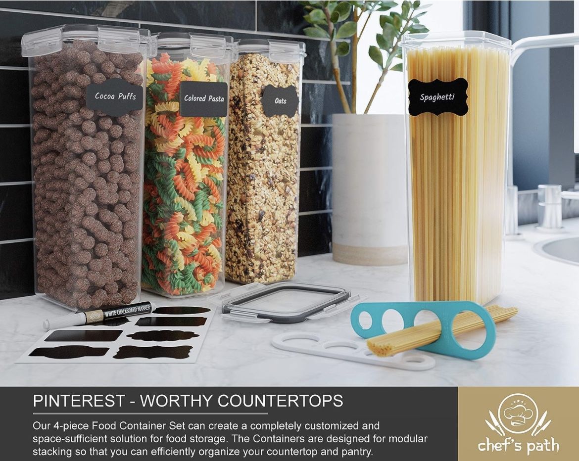 Chef's Path Airtight Food Storage Containers (Set of 4, 2.8L)