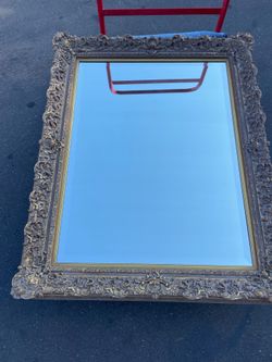 beveled mirror LARGE Baroque or Rococo revival beveled mirror