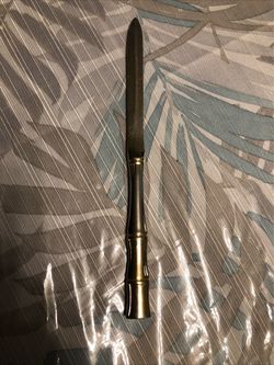 Gold Plated Bamboo pattern Letter Opener - 6”