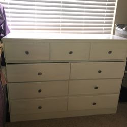 white wood dresser
