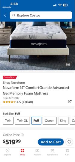 Novaform 14" ComfortGrande Gel Memory Foam Mattress – Full