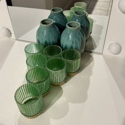 Emerald Green Small Vases & Candle Holders