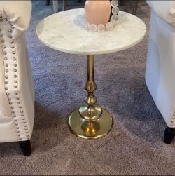 Modern side table with marble top