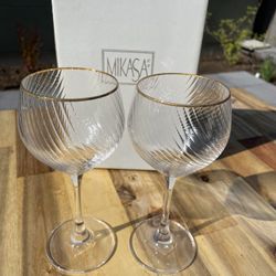 8 Mikasa Murano wine goblets