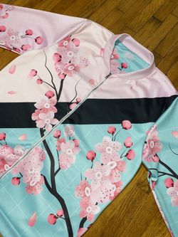 Mens Japanese Cherry Blossom Bomber Jacket