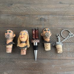 Lot Of 5 Vintage Bottle Stoppers