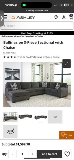 Ballinasole 3 Piece Sectional