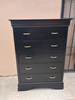 BLACK 5 DRAWERS DRESSER