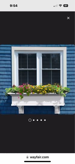Flower boxes under window vinyl white