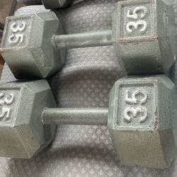 Pair of 35 lb weights $40 for the pair in excellent condition