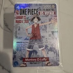1 PIECE PROMO COLLEGE BASKETBALL CARD MONKEY D.LUFFY