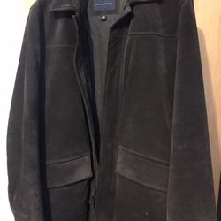 Banana Republic Suede Leather Coat, Brown, Med