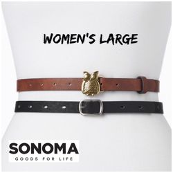 Final Sale NWT Women’s Sonoma 2for1 Owl Belt Set Sz:Large H1