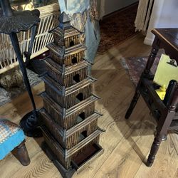 This Is A Beautiful Japanese Building Statue With Drawer. Great Decor For Restaurant And Home 35” Tall