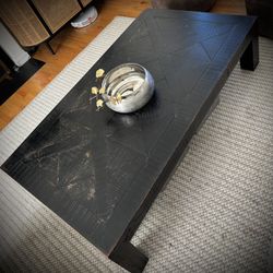 Crate and Barrel Black Wooden Coffee Table