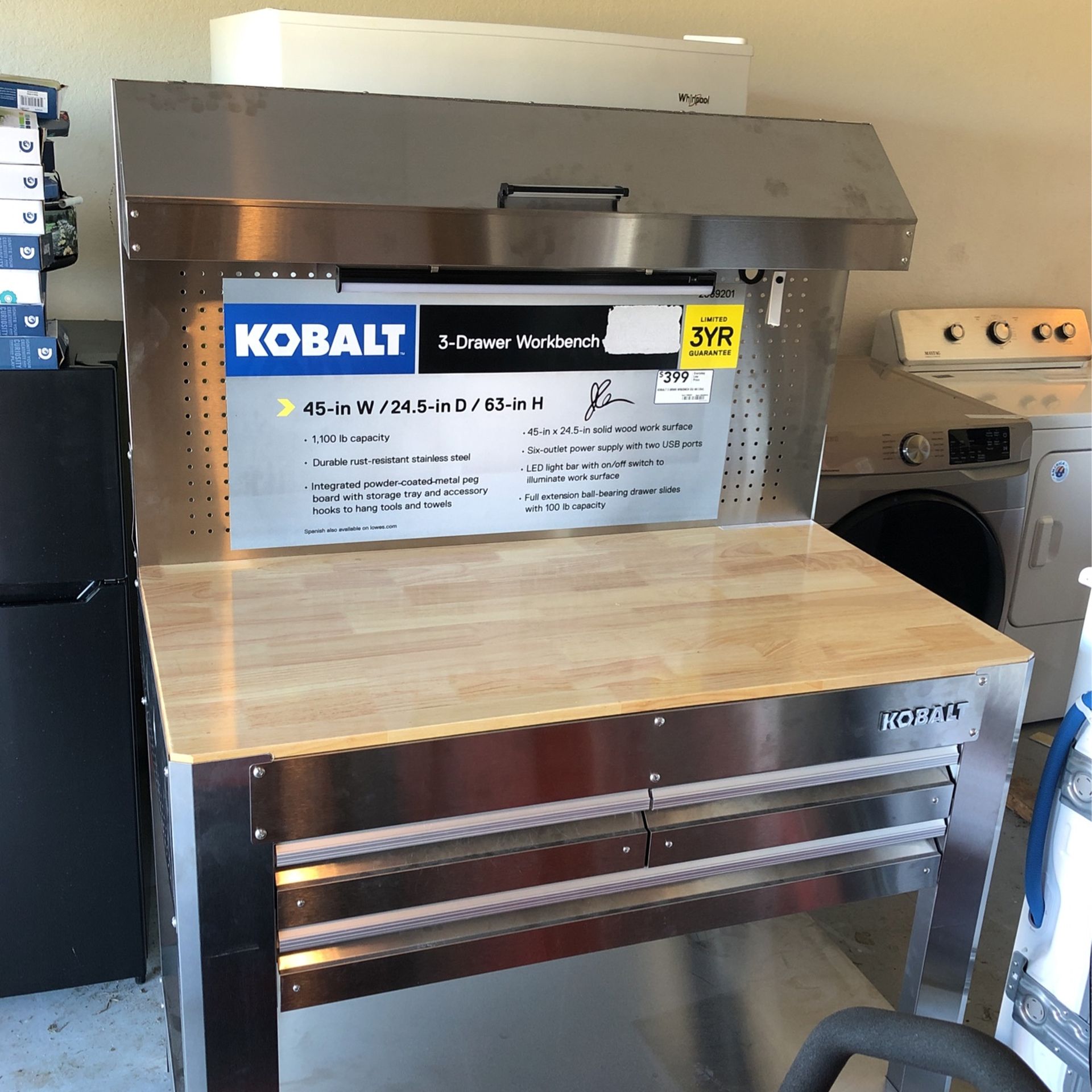 Kobalt 3 Drawer Workbench